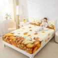 thumbnail image 2 of Manfei Classic Halloween Pumpkin Lantern Fitted Sheet Queen,Vintage Skull Print Bedding,3-Piece,1 Fitted Sheet and 2 Pillowcases, 2 of 6