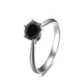 thumbnail image 2 of Elegant Round 1 Carat Black Diamond Solitaire Engagement Ring in 14k White Gold, 2 of 2