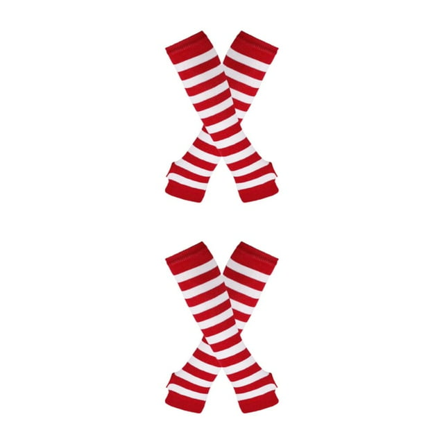 Transemion Stay In Style With Thick Thighs Long Socks Made With Polyester And Highly Elastic Easy To Wear Red and white 2Set