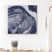 PixonSign Canvas Print Wall Art Minimal Navy Wood Rings Geometric Wilderness Illustrations Modern Art Minimalist Closeup Relax/Calm Multicolor Warm for Living Room, Bedroom, Office - 24"x24"