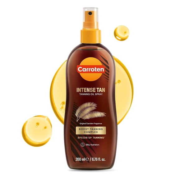 Carroten Intensive Tanning Oil Spray | Browning Tan Accelerator | Vitamin E and Carrot & Coconut Oils | Water-Resistant, Silky Hydration | Coconut Fragrance | Made in Greece | 6.7 oz