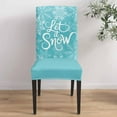 thumbnail image 4 of Chair Covers for Dining Room Set of 6,Let Snow Words on Blue Background Stretch Seat Protector Removable Washable Chairs Slipcovers for Kitchen Banquet Wedding Hotel,Winter Snowflakes, 4 of 6