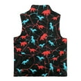 thumbnail image 2 of Xoenoiee Dinosaur Print Sleeveless Outerwear Warm Fleece Vest for Boys Kids Zipper Coats with Pockets Winter Spring Fall Jacket Jogging Yoga Fleece Vest, Size 2T, 2 of 7