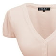 thumbnail image 2 of YEMAK Women's Short Sleeve Cropped Bolero Button Down Cardigan Sweater HB2137-BLS-3X, 2 of 11