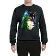 thumbnail image 2 of Earth Wolf Trees Mountains Nature Animal Lover Unisex Crewneck Graphic Sweatshirt, Black, Small, 2 of 3
