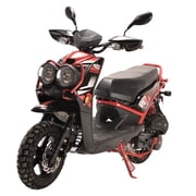 HHH Rocket 150 Moped Street Gas Scooter 150cc Motorcycle Automatic Adult Bike with 12 inch Aluminum Wheels RED)