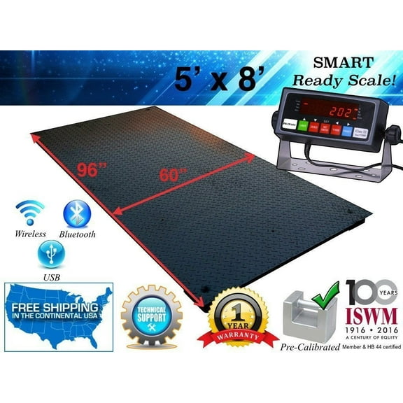 5' x 8' ( 60" x 96") Industrial Heavy Duty Floor Scale l 1000 lbs x .2 lb
