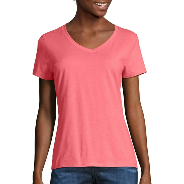 Hanes Women's X-temp Short Sleeve V-neck T-Shirt - Walmart.com