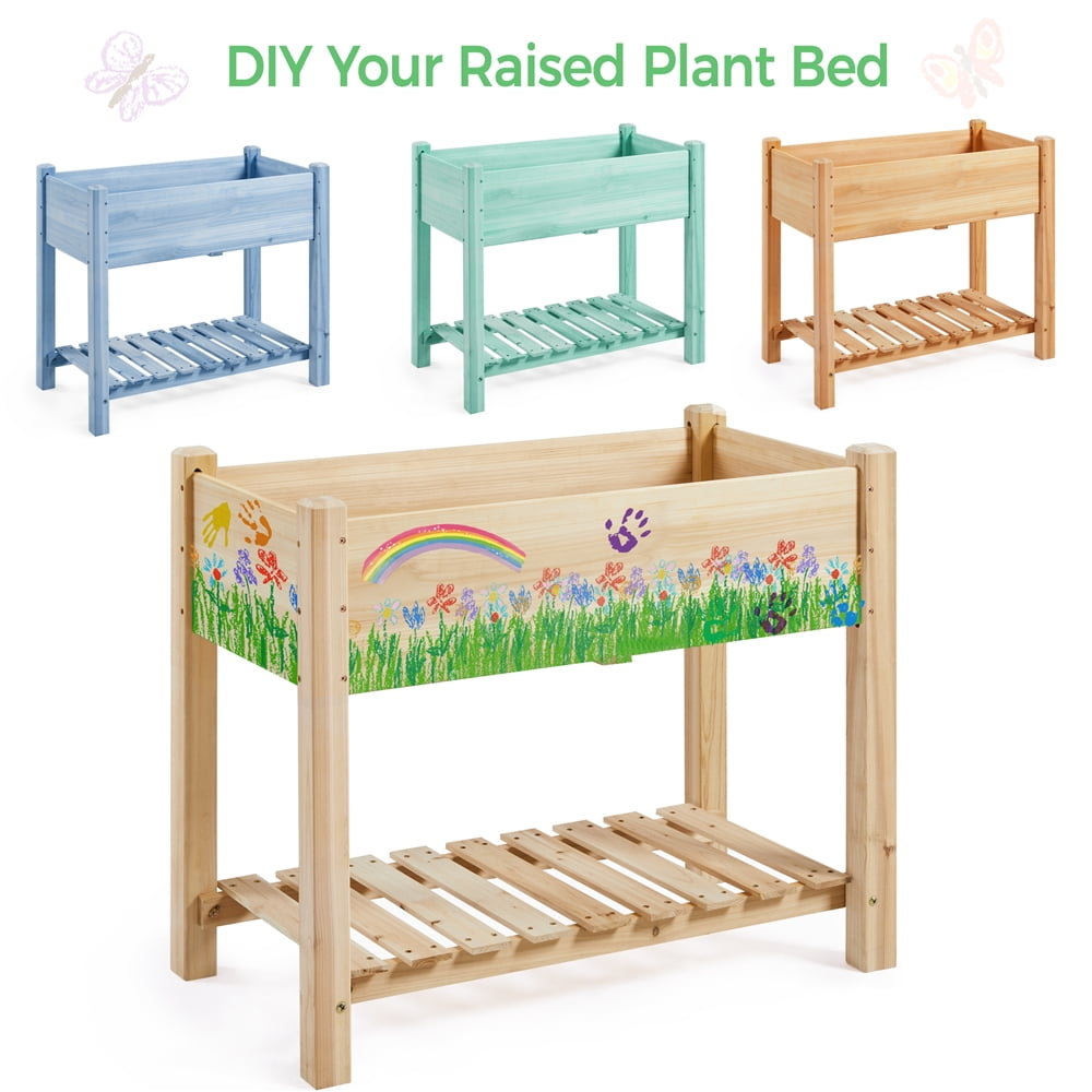 Yaheetech Wooden Raised Garden Bed Elevated Planter Box