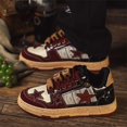 thumbnail image 6 of Unisex Low Top Sneakers | All-Season Lace-Up Design, Red Black Geometric Pattern with Cushioned Rubber Sole , Vintage Style, Ideal for Street Style and Business Settings,, 6 of 8