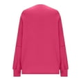 thumbnail image 5 of VBVC No Boundaries Womens Crewneck Sweatshirt, Long Sleeve Oversized Shirts, Women's Pullover Fall Sweater Y2k ,Hot Pink,Size L, 5 of 8
