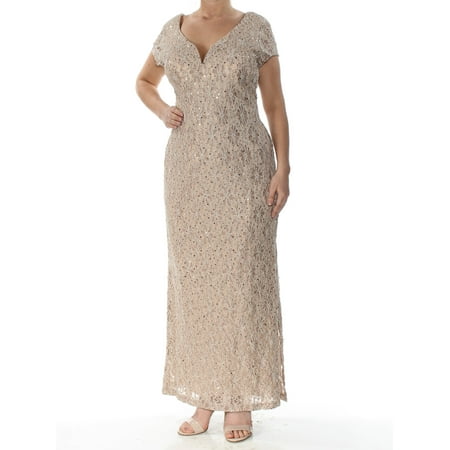 connected sequin lace gown