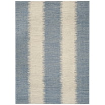 SAFAVIEH Courtyard Alexa Striped Indoor/Outdoor Area Rug, Beige/Blue, 6'7" x 9'6"