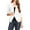 White, variant on Women's Casual Office Wear Open Draped Front 3/4 Sleeves Basic Solid Blazer Jacket S-3XL