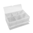 thumbnail image 4 of Caja de almacenamiento de acrílico a prueba de polvo con 10 compartimentos con textura de mármol, estuche para accesorios de injerto de pestañas, color blanco, 4 of 14