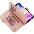 thumbnail image 5 of for iPhone 11 Case Wallet with Crossbody Lanyard for Women,Purse Phone Case with Card Holder,Protective PU Leather Zipper Case for iPhone 11 6.1inch,Rose Gold, 5 of 14