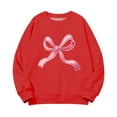 thumbnail image 6 of Girls' Valentine's Day Sweatshirt Long Sleeve Crew Neck Pullover Bow Print Festive Casual Top (1-12 Years), 6 of 7