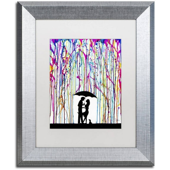 Trademark Fine Art 'Two Step' Canvas Art by Marc Allante, White Matte, Silver Frame