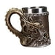 thumbnail image 5 of Taza de cerveza, taza para beber con asa, taza en relieve para Bar, restaurante, jarra de acero inoxidable para Camping, oficina, hogar, viaje, coche bronce, 5 of 8