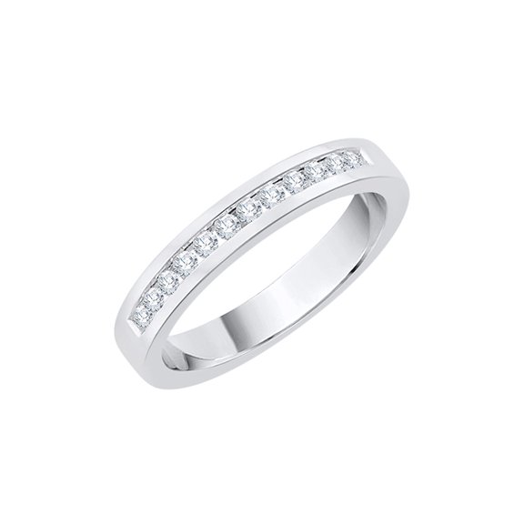 Diamond Wedding Band in Sterling Silver (1/6 cttw) (I-Color, SI3-I1 Clarity) (Size-7)