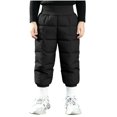 thumbnail image 6 of Toddler Boys Quilted Snow Pants Warm Baggy Elastic Waist Straight Leg Kids Winter Pants Black 2 T, 6 of 6