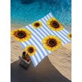 thumbnail image 2 of Sun Shade Sail 8'x10' Sunflower Blue Stripes Rectangle Sun Shade Sails Canopy Waterproof Pastoral Striped Outdoor Sunshades Sand UV Block Cover Shades Cloth for Patio Backyard Garden Deck Porch Lawn, 2 of 9