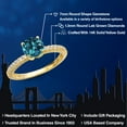 thumbnail image 2 of Gem Stone King 14K Yellow Gold London Blue Topaz and Lab Grown Diamond Engagement Ring for Women | 1.86 Cttw | Round 7MM | Gemstone November Birthstone | Size 7, 2 of 6