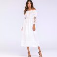 thumbnail image 2 of Vestido largo de las mujeres atractivas Maxi fuera del hombro Vestido de noche elegante del partido Tomshoo L, 2 of 7