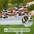 thumbnail image 6 of White Leopard Basketballs Pattern Square Fitted Tablecloth with Elastic Edge,Square Table Cover,Washable Elastic Table Cover for Home Kitchen Party Decor 36"x36", 6 of 6