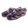 Women Purple US 6.5 Floral Pattern Slip Resistant Rain Boots Wellies Ankle Shoes