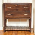 thumbnail image 2 of Artisan Furniture Solid Wood Regency Woven 2-Drawer Nightstand in Chestnut finish, 2 of 10