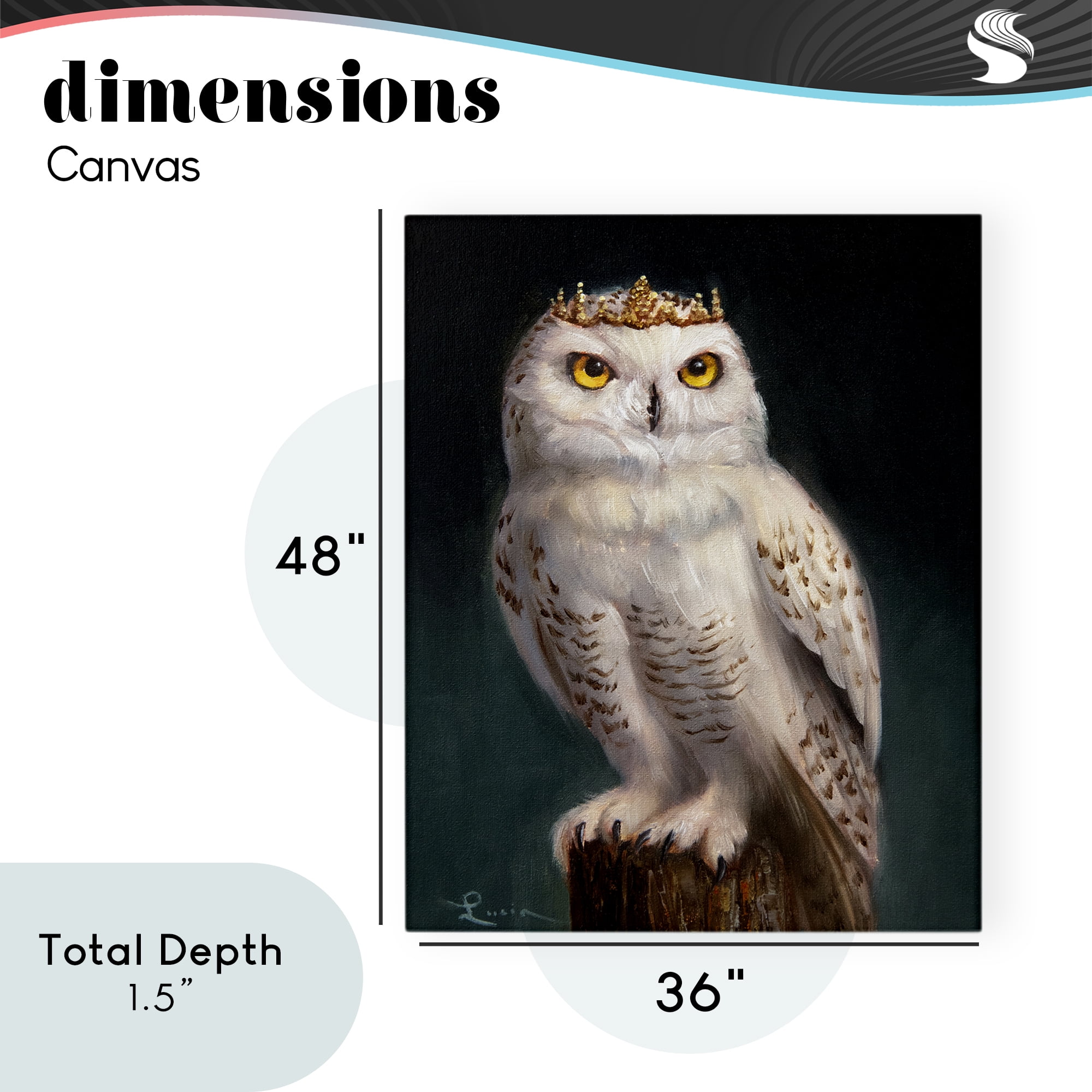 Snowy Owl King Canvas Wall Art, design by Lucia Heffernan