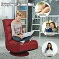 thumbnail image 5 of Costway Gaming Chair Fabric 6-Position Folding Lazy Sofa 360 Degree Swivel Grey\ Black\ Coffee High Back-Wine Red, 5 of 10