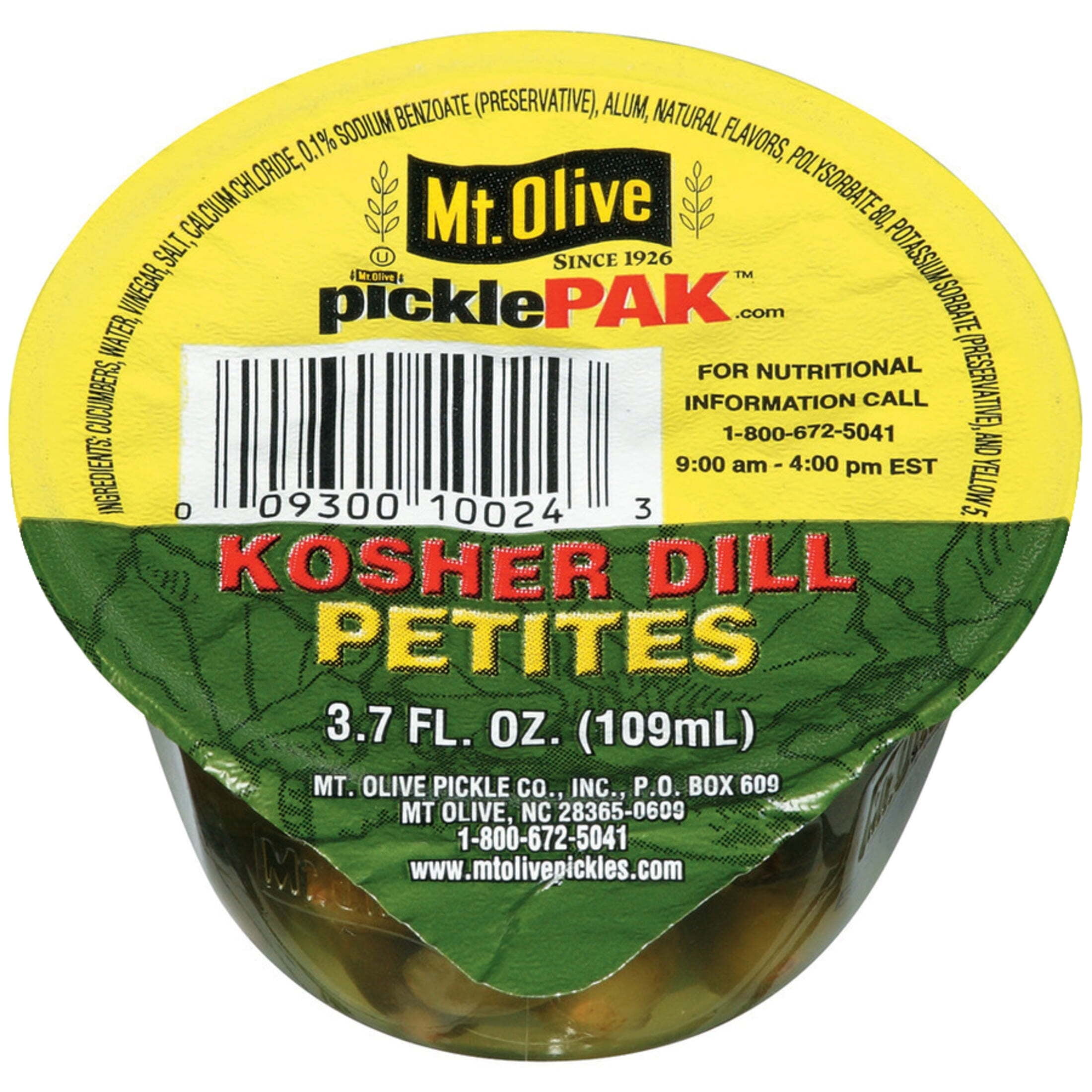 Mt. Olive PicklePak Kosher Dill Petites Pickles 4 - 3.7 fl oz Cups