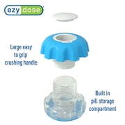 Ezy Dose Easy Grip Pill Crusher and Grinder, Built-in Storage, Blue