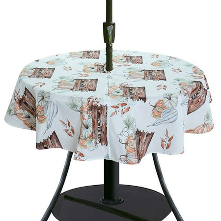 Tablecloth With Umbrella Hole For Round Table Waterproof Zipper Cover Party Patio Ourdoor Easy To Remove New Canada Tablecloth With Umbrella Hole For Round, Outdoor Round Table Cover With Zipper