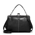 thumbnail image 1 of Segater® Bolso de mano de piel sintética con cera de aceite hueca retro para mujer, con cierre de beso, bandolera, bolso de mensajero vintage, 1 of 5