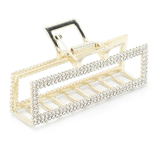 Hair Claw Clips, Non Slip Hollow Geometric Dentate Interlock Hair Accessories Hair Clamps Strong Hold For Hair Styling For Thick Hair Artificial ,Artificial Pearls