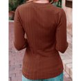 thumbnail image 3 of Suéter de manga larga suéter con cuello en V para mujer suave fácil de combinar color puro para la vida diaria para fiestas ANGGREK Otros, 3 of 6