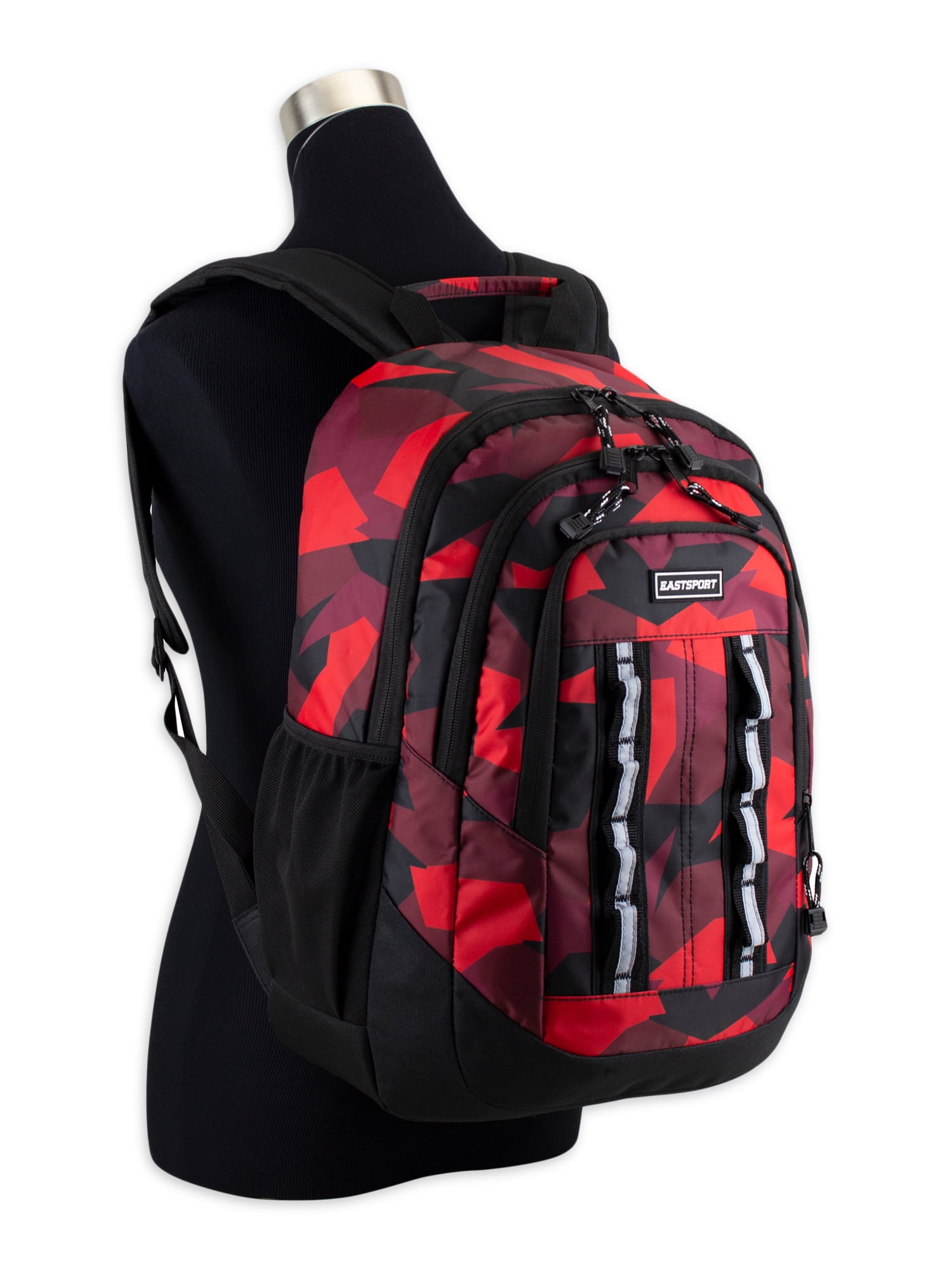 Eastsport Unisex Pinnacle Sport 19" Laptop Backpack, Red Jagged Shapes Print
