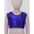 thumbnail image 5 of iiniim Girls Shiny Sequins Performance Crop Tops Kids Sleeveless Hip Hop Tank Top Vest 3-116 Royal Blue 8-10, 5 of 7