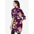 thumbnail image 2 of Roaman's Women's Plus Size Floral Y-Neck Pintuck Tunic – Adjustable Long Sleeve Button-Front, Relaxed Shirt Style, 2 of 5