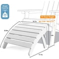 thumbnail image 3 of WINSOON Folding Adirondack Ottoman Outdoor Ottoman, White, 3 of 6