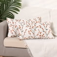 thumbnail image 2 of Unique Bargains Set of 4 Floral Pattern Throw Pillow Cover Home Decor Pillowcases for Sofa Orange Flower/Blue Flower 12" x 20", 2 of 6