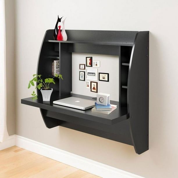 Ktaxon Wall Mount Computer Desk Floating Storage Shelves Laptop Office ...