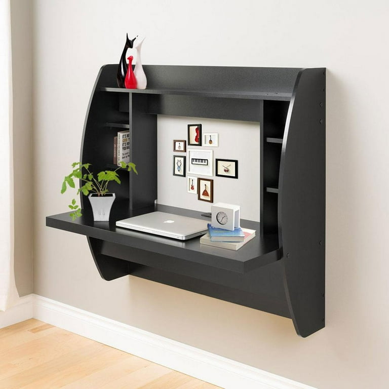 Ktaxon wall mount computer desk floating sales storage shelves laptop office computer desk