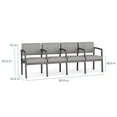 thumbnail image 3 of Lesro Lenox Steel Fabric 4-Seat Waiting Room Guest Reception Chair in Charcoal/Nocturnal/Black, 3 of 5