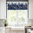 thumbnail image 6 of Blue Christmas Kitchen Curtains and Valances Set, Rod Pocket Curtains Tier Farmhouse Window Curtains 24 Inch Length, Winter White Pine Leaves Ball Snowflake 3 Piece Kitchen Curtains Set, 6 of 6