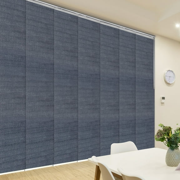 Domovina 7 Panel Track Vertical Blinds, Adjustable 110-153"W x 91.4"H - Anan