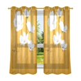 thumbnail image 6 of Yayeee Window Curtains Light Filtering 63"x52" Grommet Panel Pair Home Living Room Decor, White Flowers, 6 of 7